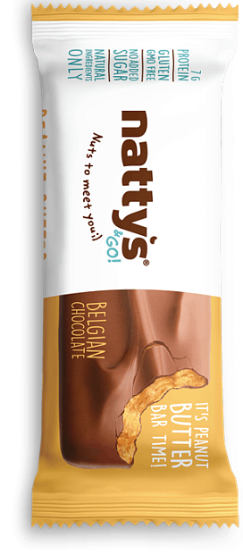 Шоколадный Батончик Nattys&Go!® Peanut С Арахисовой Пастой, Покрытый Молочным Шоколадом