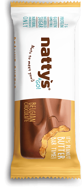 Изображение товара Шоколадный батончик Nattys&Go Peanut с арахисовой пастой и бельгийским шоколадом