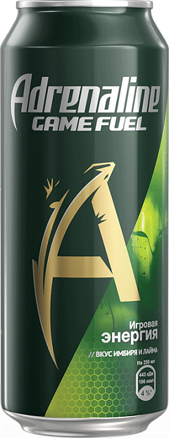 Энергетический напиток  Adrenaline Rush Game Fuel Лайм Имбирь 0.449 л