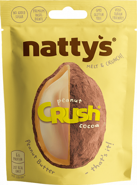 Драже Nattys CRUSH® Peanut c арахисом в арахисовой пасте и какао