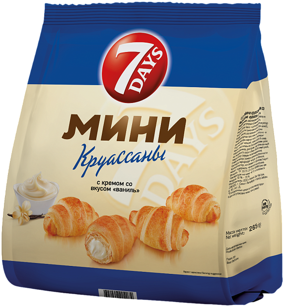 Изображение товара Круассан Мини Ваниль 7 Days - вкусный десерт для перекуса