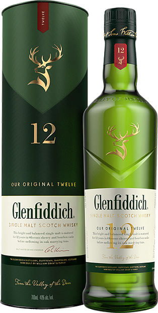 Виски Glenfiddich, 12 летней выдержки, в п/у 0.7 л