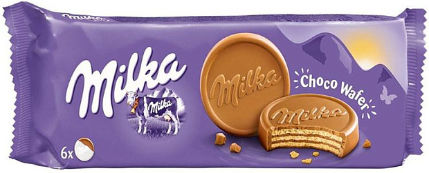 Изображение товара Вафли Milka Choco Wafer 150 г с насыщенным шоколадным вкусом