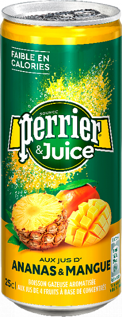 Напиток Perrier Juice Ananas & Mangue газированный 0.25 л